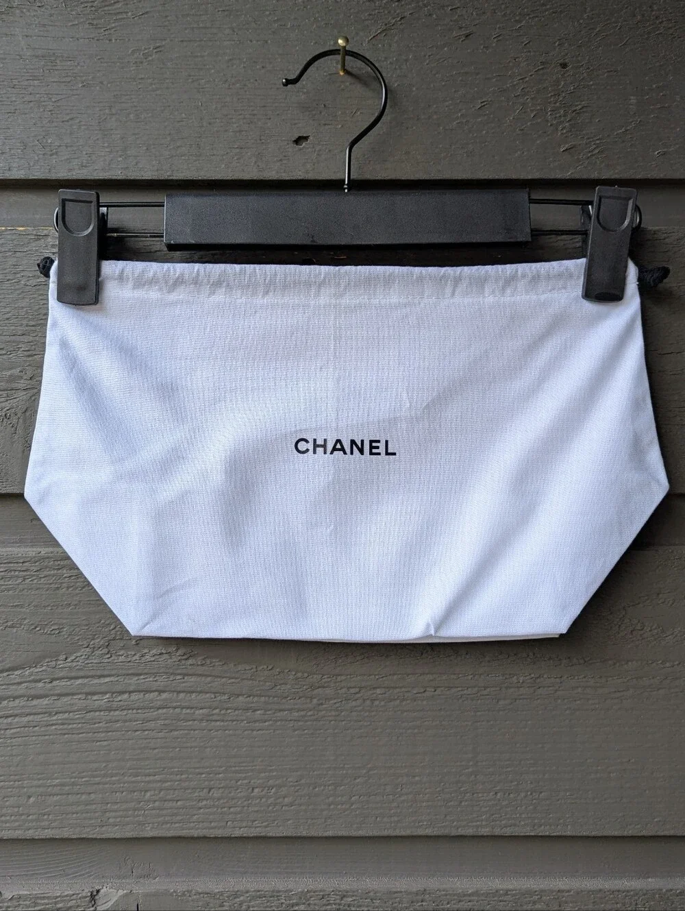 Chanel White Black Small Dust Bag Makeup Bag 12.5